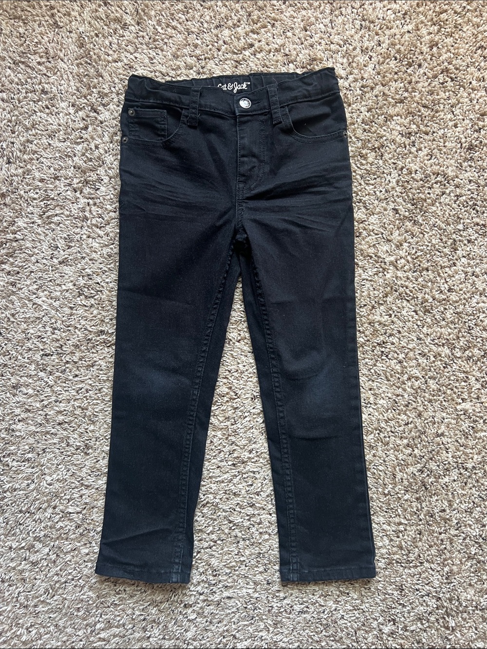 Cat & Jack Solid Black Youth Stretch Jeans